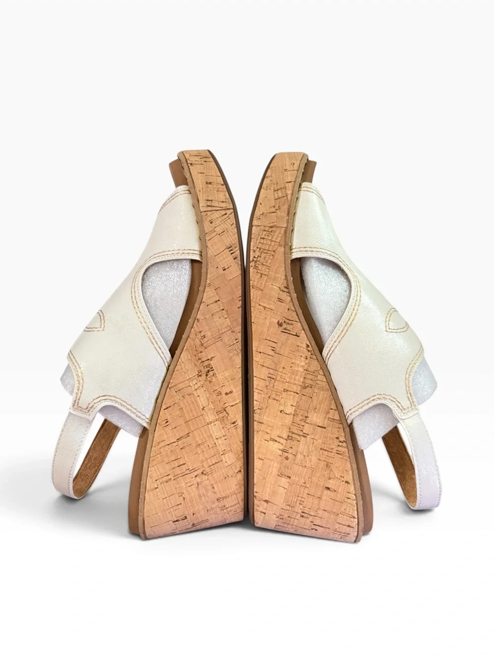 Corkys Darlin White Wedge Sandals Women’s Size 10 NIB